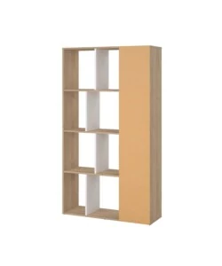 LIBRERIA "LABIRINTO" BIANCO E QUERCIA, 88X29X157 CM